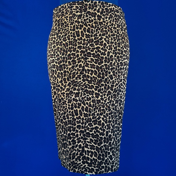 J Crew Leopard Print No. 2 Pencil Skirt 8T - Picture 1 of 5